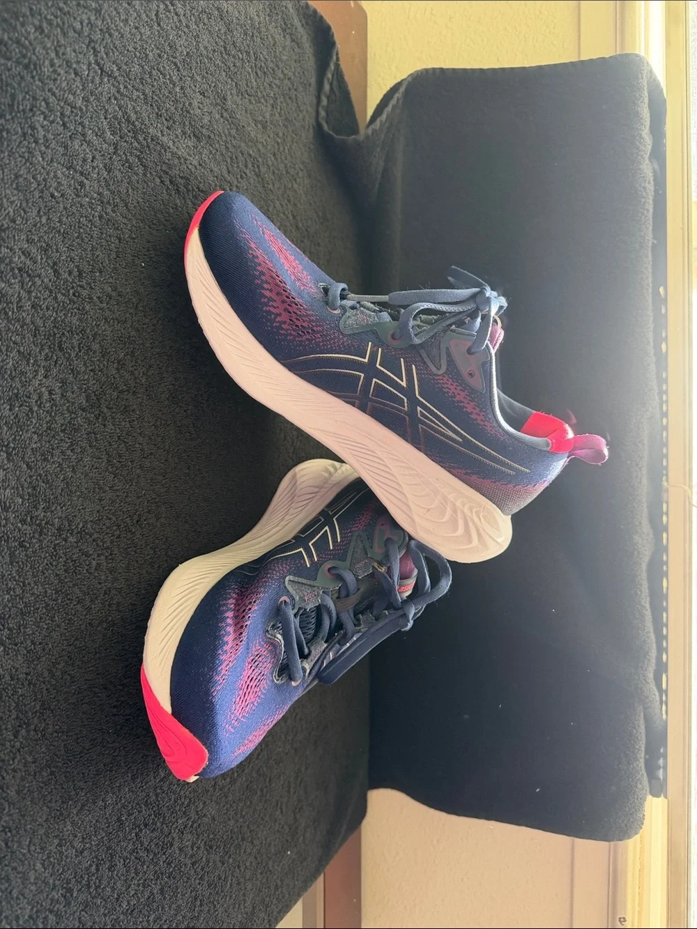 ASICS Women's Navy and Pink Running Shoes